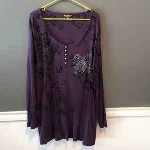Avenue long sleeve tee sz 30/32 purple
